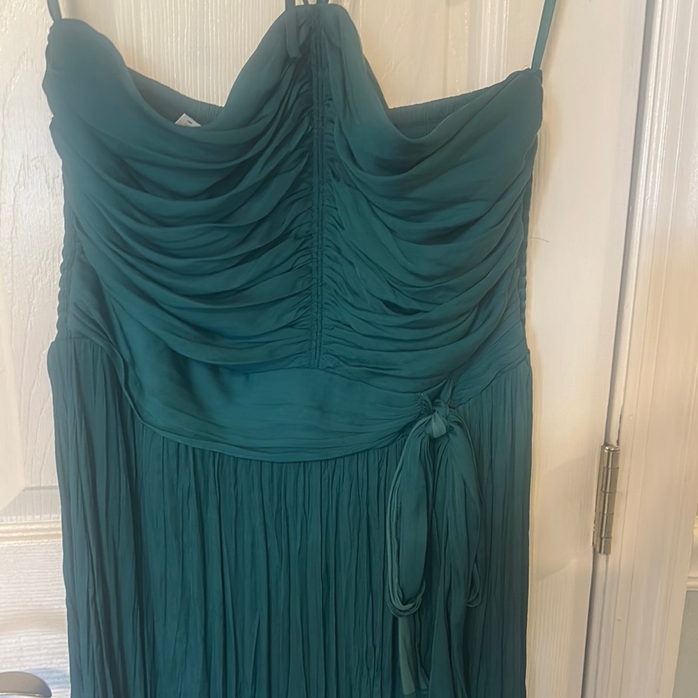 WHBM NWT Elegant Teal Strapless Dress with halter tie option. - Picture 4 of 11